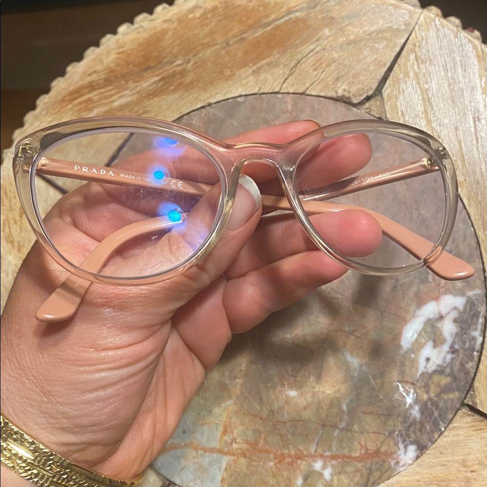 😎💕Prada Eyeglasses Frames Only, VPR 07V 326-1O1, 53-20-145, Pink, Made in Italy - Picture 7 of 10